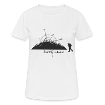 Weg Ziel 7 - Frauen T-Shirt atmungsaktiv - Weiß - Vorne - AI Model Female 172 dark (172cm)