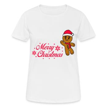 Lebkuchenmann - Frauen T-Shirt atmungsaktiv - Weiß - Vorne - AI Model Female 172 dark (172cm)