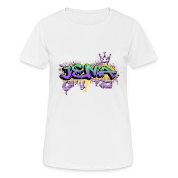Jena Allemagne Ville Graffiti Pulvérisateur - T-shirt respirant Femme - blanc - Devant - AI Model Female 172 dark (172cm)