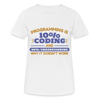 Programmation - T-shirt respirant Femme - blanc - Devant - AI Model Female 172 dark (172cm)