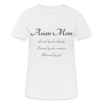 Maman asiatique Dicton - T-shirt respirant Femme - blanc - Devant - AI Model Female 172 dark (172cm)