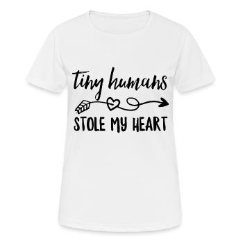 Tiny Humans Stole My Heart - Women's Breathable T-Shirt - white - Front - AI Model Female 172 dark (172cm)
