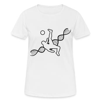 Fußballmannschaft Fußballdesign Fußballspieler - Frauen T-Shirt atmungsaktiv - Weiß - Vorne - AI Model Female 172 dark (172cm)