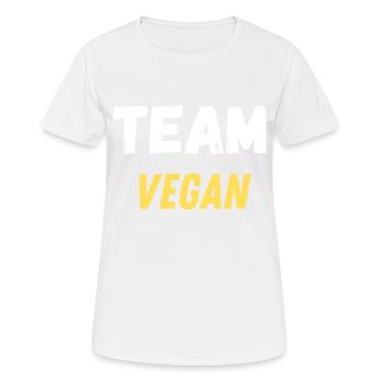 team vegan - T-shirt respirant Femme - blanc - Devant - AI Model Female 172 dark (172cm)