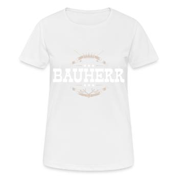 Bauherr Haus Bau - Frauen T-Shirt atmungsaktiv - Weiß - Vorne - AI Model Female 172 dark (172cm)