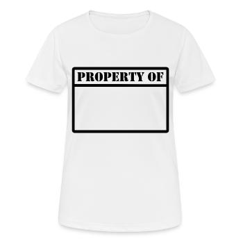 Propriété de: (noir) - T-shirt respirant Femme - blanc - Devant - AI Model Female 172 dark (172cm)