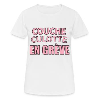 Couche-culotte en grève rose - T-shirt respirant Femme - blanc - Devant - AI Model Female 172 dark (172cm)