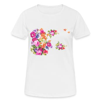 fleurs,fleur,printemps,fleurs - T-shirt respirant Femme - blanc - Devant - AI Model Female 172 dark (172cm)
