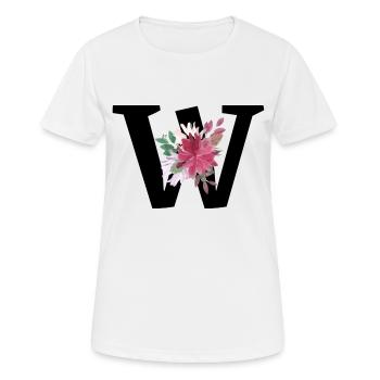 Brief mit Blumen - Frauen T-Shirt atmungsaktiv - Weiß - Vorne - AI Model Female 172 dark (172cm)