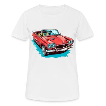 Rotes Cabriolet - Frauen T-Shirt atmungsaktiv - Weiß - Vorne - AI Model Female 172 dark (172cm)