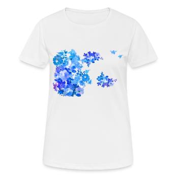 Flowers,Flower,Spring,Blossoms,Blue,Light Blue,Floral - Women's Breathable T-Shirt - white - Front - AI Model Female 172 dark (172cm)