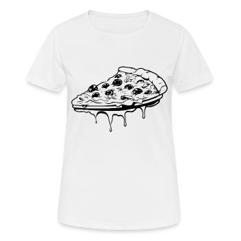 Pizza Restauration rapide Pizzeria - T-shirt respirant Femme - blanc - Devant - AI Model Female 172 dark (172cm)