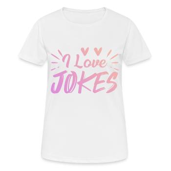 Ich liebe Witze - Frauen T-Shirt atmungsaktiv - Weiß - Vorne - AI Model Female 172 dark (172cm)