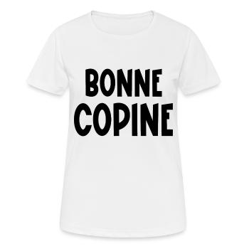 bonne copine - T-shirt respirant Femme - blanc - Devant - AI Model Female 172 dark (172cm)