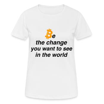 Be the change - Frauen T-Shirt atmungsaktiv - Weiß - Vorne - AI Model Female 172 dark (172cm)