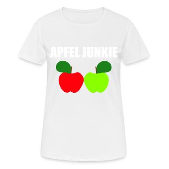 Apfel junkie - Frauen T-Shirt atmungsaktiv - Weiß - Vorne - AI Model Female 172 dark (172cm)