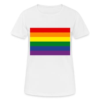 Regenbogenfahne - Frauen T-Shirt atmungsaktiv - Weiß - Vorne - AI Model Female 172 dark (172cm)