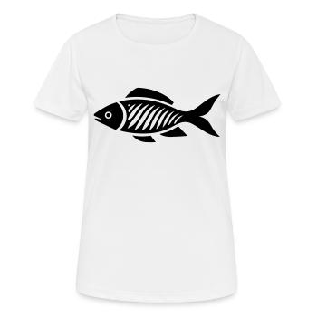 Poisson petite carpe - T-shirt respirant Femme - blanc - Devant - AI Model Female 172 dark (172cm)