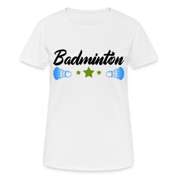 badminton - Frauen T-Shirt atmungsaktiv - Weiß - Vorne - AI Model Female 172 dark (172cm)