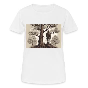 Wanderlust KI - Frauen T-Shirt atmungsaktiv - Weiß - Vorne - AI Model Female 172 dark (172cm)