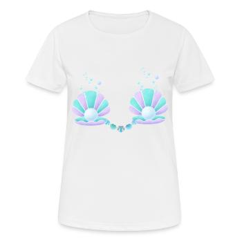 Mermaid, Costume, Seashells, Carnival - Women's Breathable T-Shirt - white - Front - AI Model Female 172 dark (172cm)