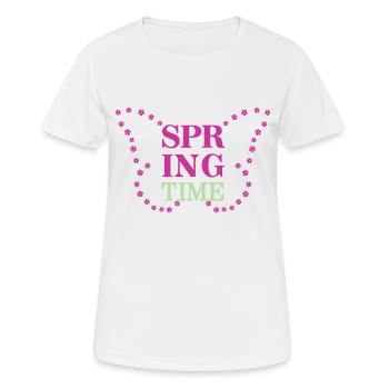 Spring Time - Spring is here! - Women's Breathable T-Shirt - white - Front - AI Model Female 172 dark (172cm)