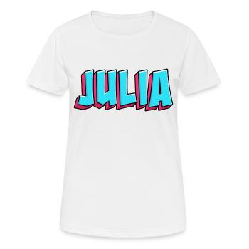 Name Image: Julia - Women's Breathable T-Shirt - white - Front - AI Model Female 172 dark (172cm)