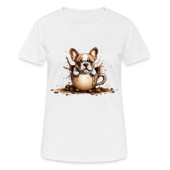 COFFEE FRENCH BULLDOG - Women's Breathable T-Shirt - white - Front - AI Model Female 172 dark (172cm)