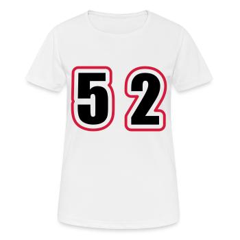 52 Zahl College - Frauen T-Shirt atmungsaktiv - Weiß - Vorne - AI Model Female 172 dark (172cm)