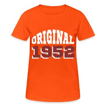 Original 1952 - Frauen T-Shirt atmungsaktiv - Neonorange - Vorne - AI Model Female 172 dark (172cm)