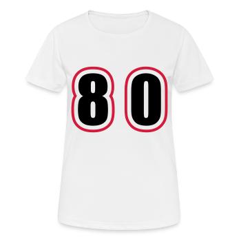80 Zahl College - Frauen T-Shirt atmungsaktiv - Weiß - Vorne - AI Model Female 172 dark (172cm)