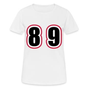 89 Nombre Collège - T-shirt respirant Femme - blanc - Devant - AI Model Female 172 dark (172cm)