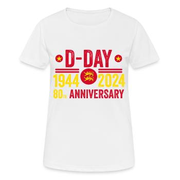 80. Jahrestag des D-Day in der Normandie 1944 2024 - Frauen T-Shirt atmungsaktiv - Weiß - Vorne - AI Model Female 172 dark (172cm)