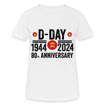 80. Jahrestag des D-Day in der Normandie 1944 2024 - Frauen T-Shirt atmungsaktiv - Weiß - Vorne - AI Model Female 172 dark (172cm)