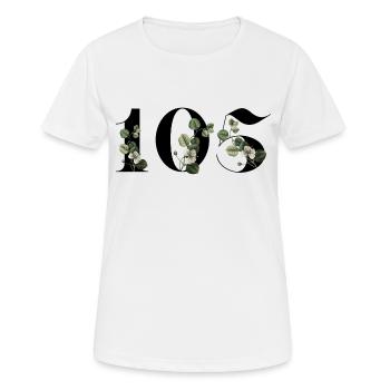 Number 105 Floral Green - 105th Floral Birthday - Women's Breathable T-Shirt - white - Front - AI Model Female 172 dark (172cm)