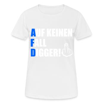 auf keinen fall digga - Frauen T-Shirt atmungsaktiv - Weiß - Vorne - AI Model Female 172 dark (172cm)