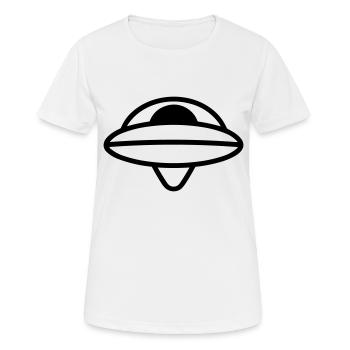 fliegende Untertasse - Frauen T-Shirt atmungsaktiv - Weiß - Vorne - AI Model Female 172 dark (172cm)
