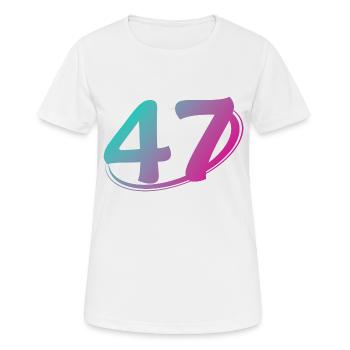 Nummer 47 mehrfarbig - Frauen T-Shirt atmungsaktiv - Weiß - Vorne - AI Model Female 172 dark (172cm)