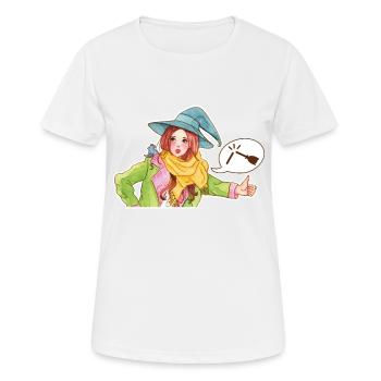 Guide de l’auto-stoppeur sorcière - le balai est cassé ! - T-shirt respirant Femme - blanc - Devant - AI Model Female 172 dark (172cm)