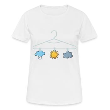 Wettervorhersage Aufhänger Weather Forecast Hanger - Frauen T-Shirt atmungsaktiv - Weiß - Vorne - AI Model Female 172 dark (172cm)