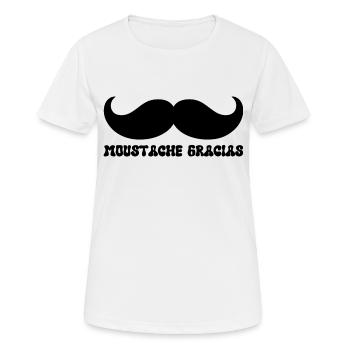 moustache gracias - T-shirt respirant Femme - blanc - Devant - AI Model Female 172 dark (172cm)