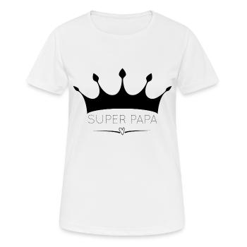 Super-Papa - Frauen T-Shirt atmungsaktiv - Weiß - Vorne - AI Model Female 172 dark (172cm)