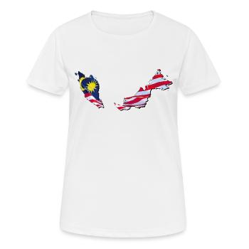 Drapeau de la Malaisie sur la carte de la Malaisie - T-shirt respirant Femme - blanc - Devant - AI Model Female 172 dark (172cm)