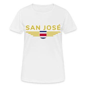 San José T-Shirt – Costa Rica Vibes - Frauen T-Shirt atmungsaktiv - Weiß - Vorne - AI Model Female 172 dark (172cm)