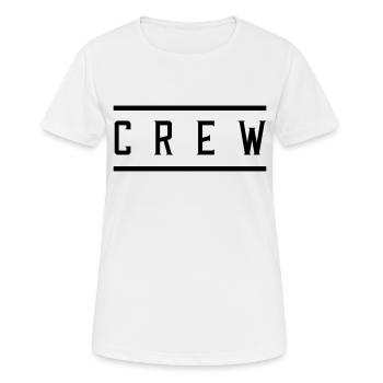 crew - Frauen T-Shirt atmungsaktiv - Weiß - Vorne - AI Model Female 172 dark (172cm)
