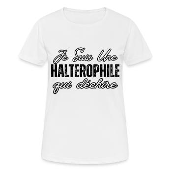 halterophile qui déchire - T-shirt respirant Femme - blanc - Devant - AI Model Female 172 dark (172cm)