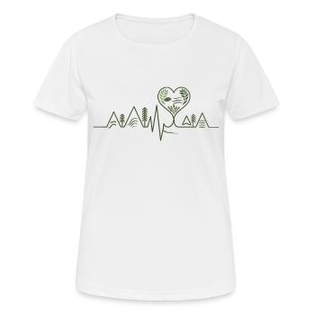 Nature - Heartbeat - T-shirt respirant Femme - blanc - Devant - AI Model Female 172 dark (172cm)