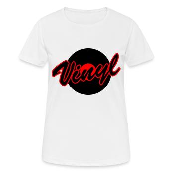 Avec un disque vinyle - T-shirt respirant Femme - blanc - Devant - AI Model Female 172 dark (172cm)