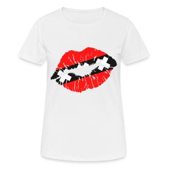 Kiss (Amsterdam) - T-shirt respirant Femme - blanc - Devant - AI Model Female 172 dark (172cm)