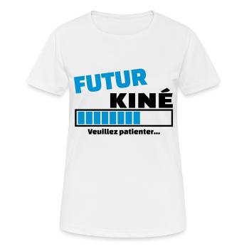 futur kiné - T-shirt respirant Femme - blanc - Devant - AI Model Female 172 dark (172cm)
